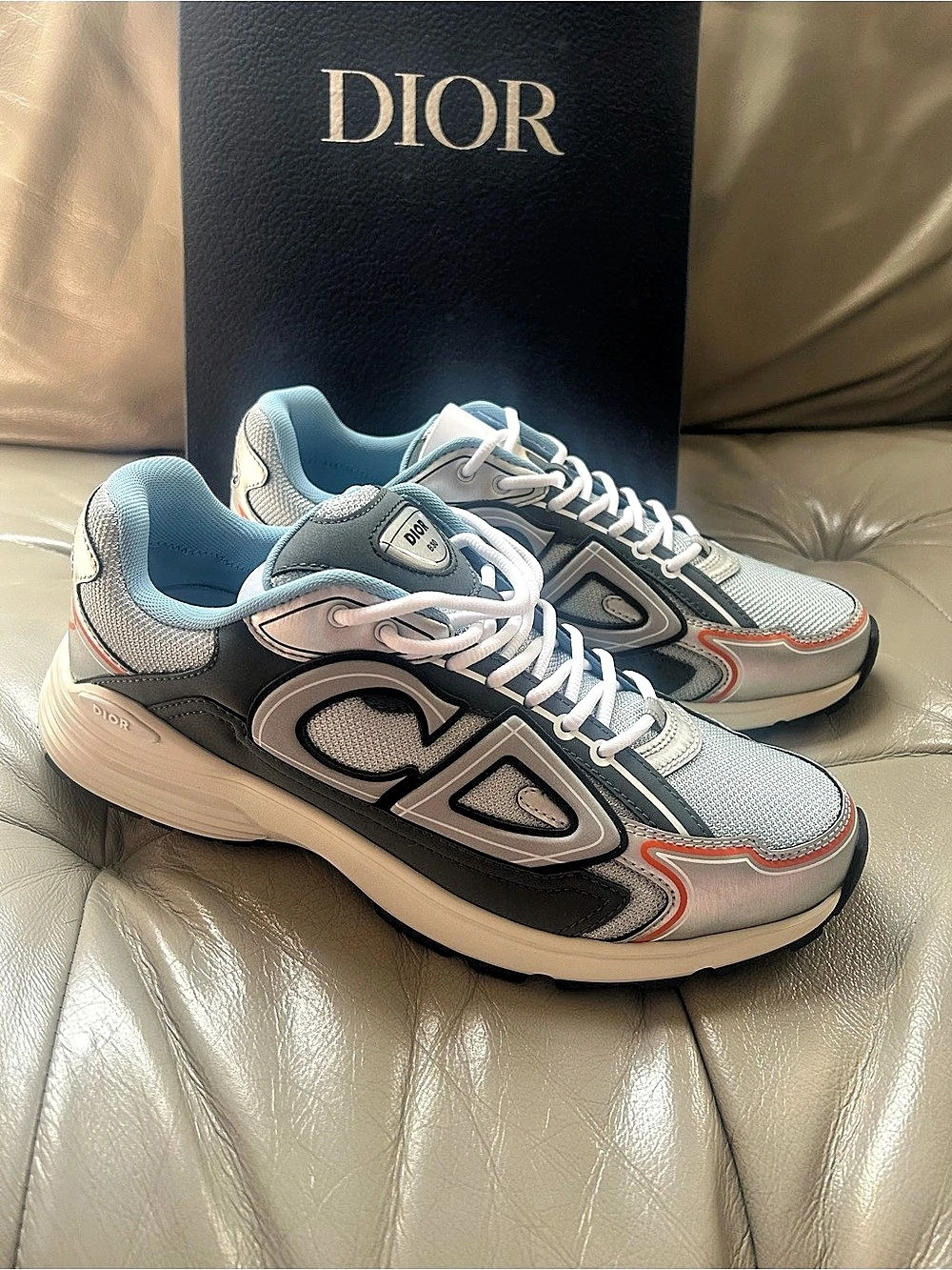Dior B30 Sneakers Silver & Gray EU 44